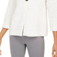 JM Collection Women's Holiday Party Textured Sweater Jacket White Size Large