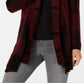 Style & Co Women's Plaid Boucle Cardigan Red Size Petite