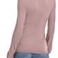 INC International Concepts Women's Textured Long Sleeve V Neck Top Pink Size Small