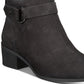 Giani Bernini Women's Round Toe Block Heel Zip Up Leather Booties Black Size 9 M
