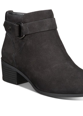 Giani Bernini Women's Round Toe Block Heel Zip Up Leather Booties Black Size 9 M