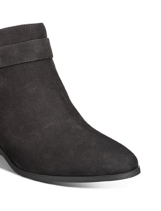 Giani Bernini Women's Round Toe Block Heel Zip Up Leather Booties Black Size 9 M