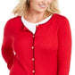 Karen Scott Women's Crew Neck Cardigan Red Size Small