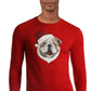 Club Room Men's Santa Bulldog Holiday Party Christmas Top Red Size Small
