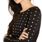 INC International Concepts Women's Studded Tunic Sweater Black Size -Petite L