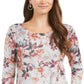 Style & Co Women's Floral Print Top Purple Size X-Small