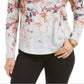 Style & Co Women's Floral Print Top Purple Size X-Small