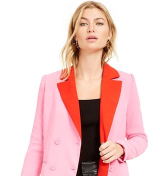 Bar III Women's Double Breasted Duster Jacket Pink Size X-Small