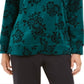 Karen Scott Women's Floral Print Sweatshirt Green Size Petite
