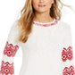 Style & Co Women's Fair Isle Boat Neck Sweater White Size XX-Large