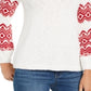 Style & Co Women's Fair Isle Boat Neck Sweater White Size XX-Large