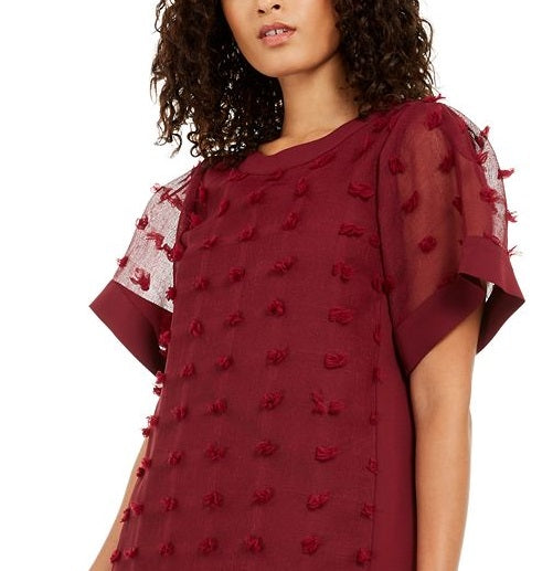 Alfani Women's Short Sleeve Mini Dress Red Size 16