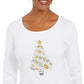 Karen Scott Women's Cotton Seashell Tree Print T-Shirt White Size Small