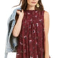 Style & Co Women's Floral Print Smocked Dress Red Size Small