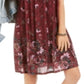 Style & Co Women's Floral Print Smocked Dress Red Size Small
