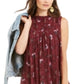 Style & Co Women's Floral Print Smocked Dress Red Size Medium