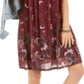 Style & Co Women's Floral Print Smocked Dress Red Size Medium