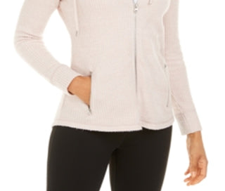 Ideology Women's Waffle Fitness Running Hoodie Pink Size X-Large