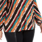 INC International Concepts Women's Printed Cold Shoulder Top Red Size 0X