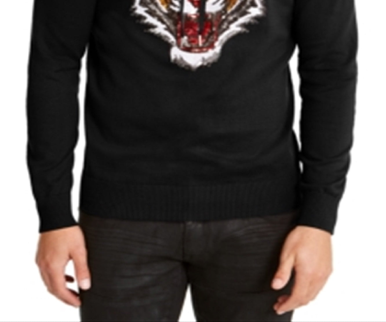 INC International Concepts Men's Rawr Hooded Sweater Black Size Large
