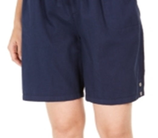 Karen Scott Women's Cotton Drawstring Shorts Blue Size X-Small