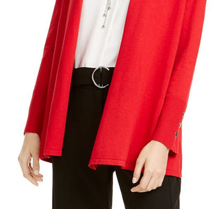Alfani Women's Long Sleeve Open Cardigan Wear to Work Top Red Size X-Large
