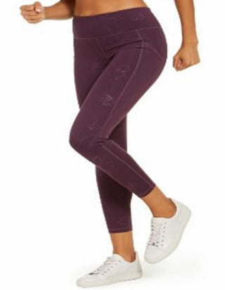 Ideology Women's Floral Pull On Athletic Leggings Purple Size Medium