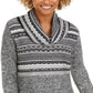 Style & Co Women's Cowl Neck Printed Sweater Black Size Petite XL