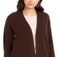 Style & Co Women's Open Front Button Trim Cardigan Brown Size Petite L