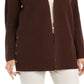 Style & Co Women's Open Front Button Trim Cardigan Brown Size Petite L