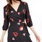Bar III Women's Printed Jacquard Wrap Maxi Dress Black Size X-Small