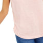 Style & Co Women's Chest Pocket Burnout Top Pink Size Small