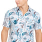 Tasso Elba Men's Stretch Floral Paisley Print Shirt Blue Size X-Large