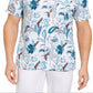 Tasso Elba Men's Stretch Floral Paisley Print Shirt Blue Size X-Large