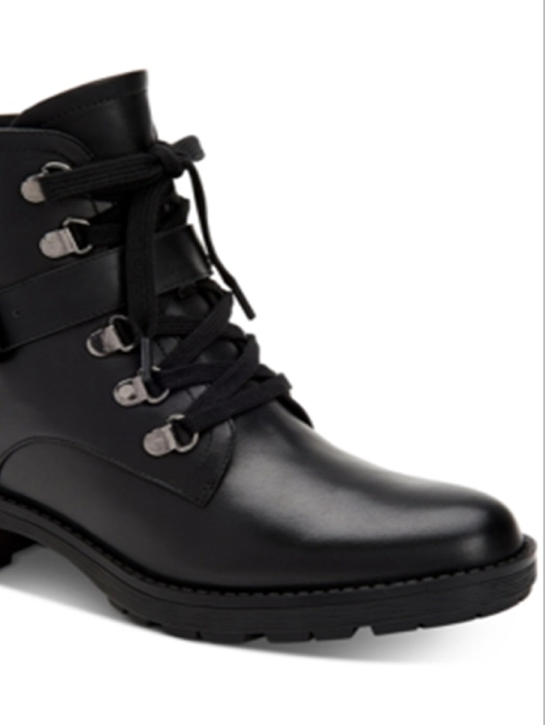 Giani Bernini Women's Naomii Lug Leather Ankle Boot Black Size 9 M