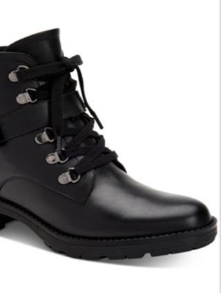 Giani Bernini Women's Naomii Lug Leather Ankle Boot Black Size 9 M