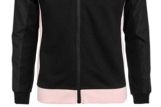 Ideology Big Girl's Pieced Zip Up Hoodie Black Size X-Large