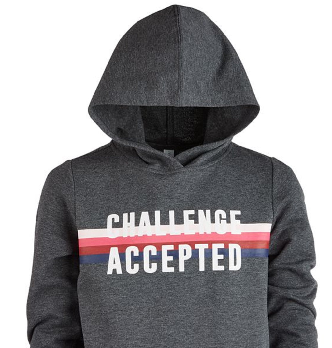 ID Ideology Big Girl's Graphic Print Hoodie Grey Size Medium