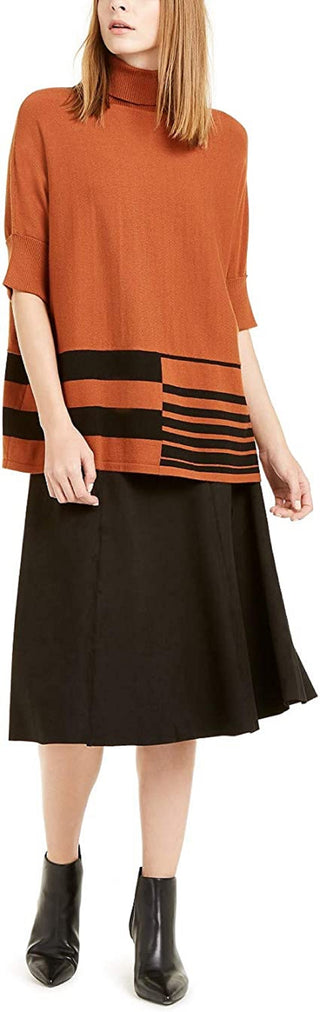 Alfani Women's Faux Suede Scuba MIDI Skirt Black Size 10