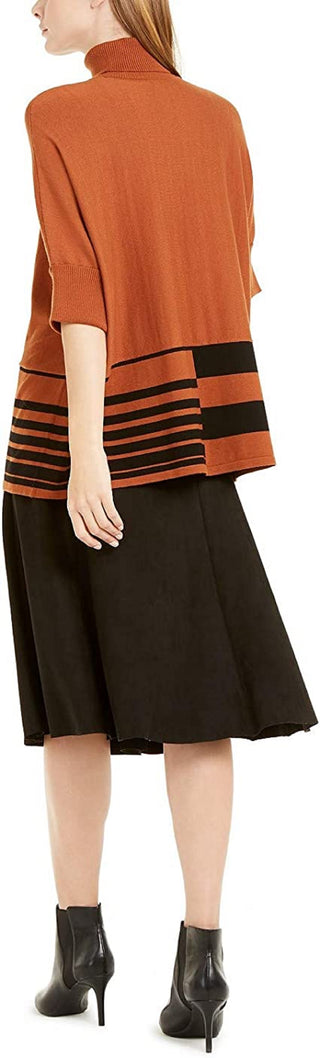 Alfani Women's Faux Suede Scuba MIDI Skirt Black Size 10