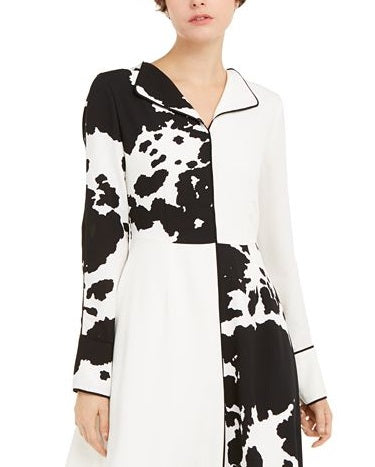 Alfani Women's Colorblocked Fit & Flare Dress Black Size 14