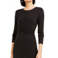 Bar III Women's Twist Front Dress Black Size Large