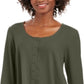 Style & Co Women's Swing Blouse Green Size Small