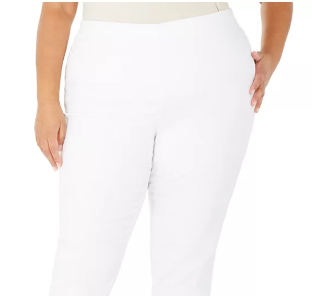 Charter Club Women's Pull on Skinny Pants White Size 22W