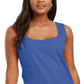 Karen Scott Women's Square Neck Cotton Tank Top Blue Size X-Large