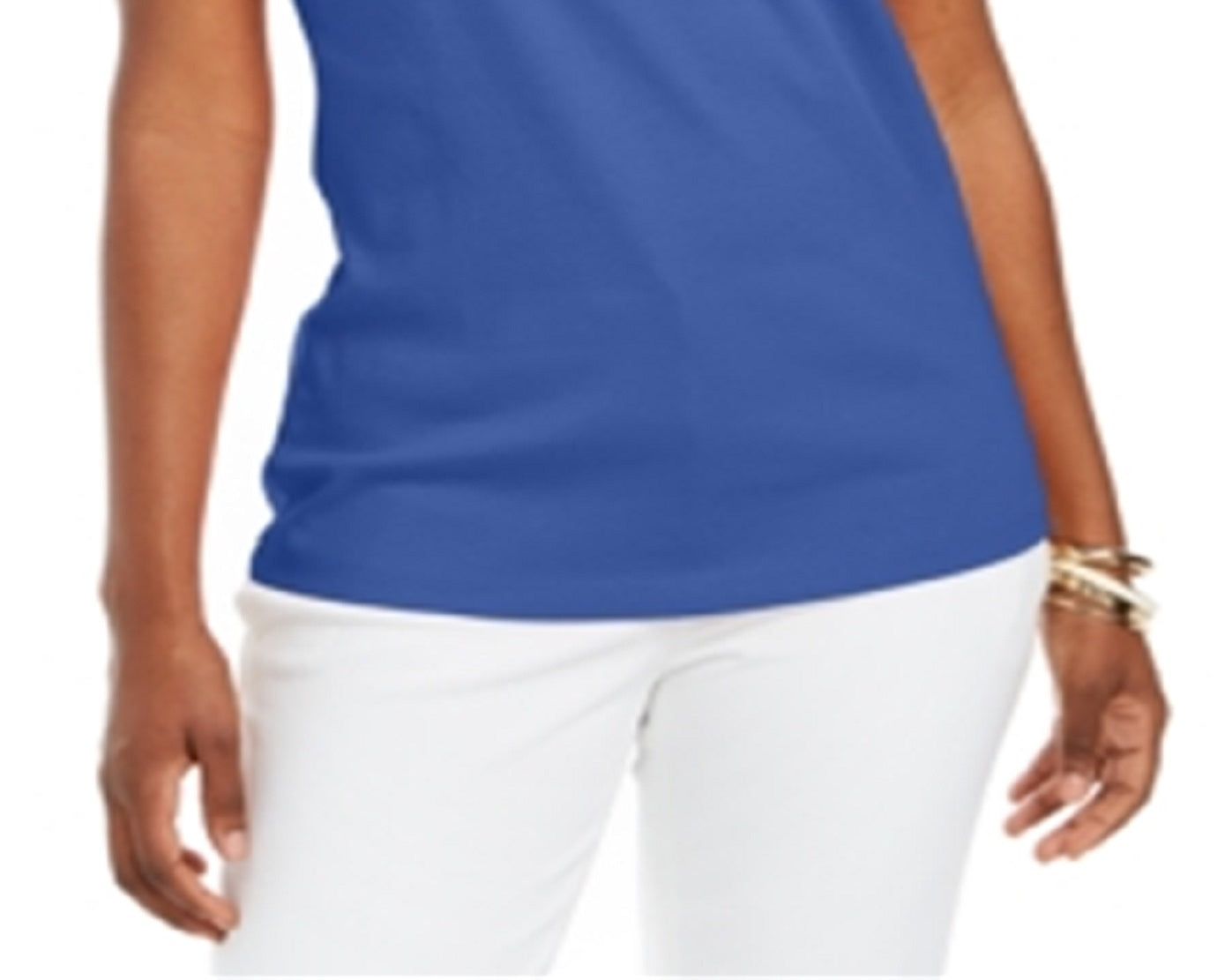 Karen Scott Women's Square Neck Cotton Tank Top Blue Size X-Large