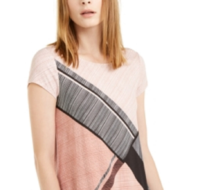 Alfani Women's Printed T-Shirt Pink Size X-Small