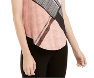 Alfani Women's Printed T-Shirt Pink Size X-Small