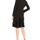 Alfani Women's Tie Waist Collarless Blazer Black Size 18