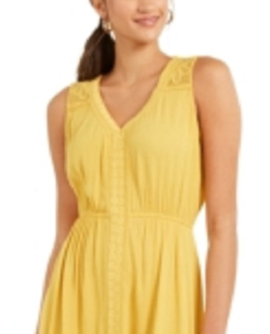 Style & Co Women's Handkerchief Hem Dress Yellow Size X-Small
